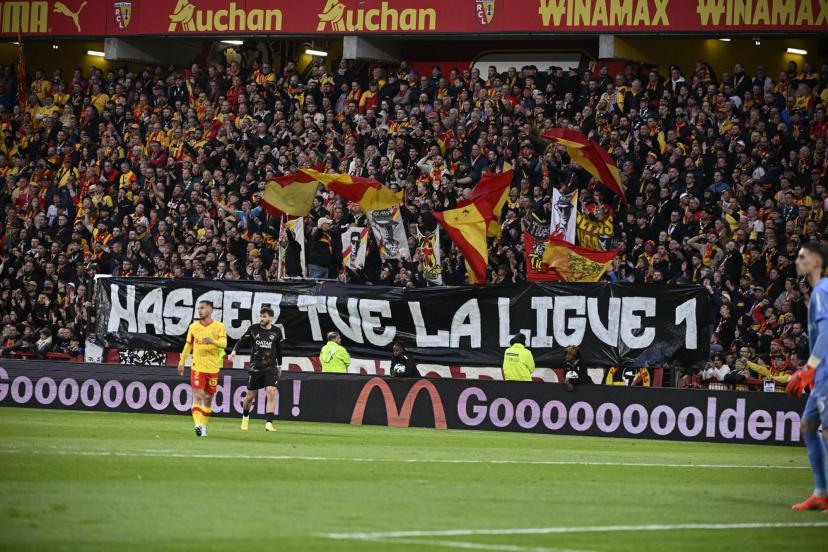 The RC Lens supporters' banner targeting Nasser Al-Khelaïfi