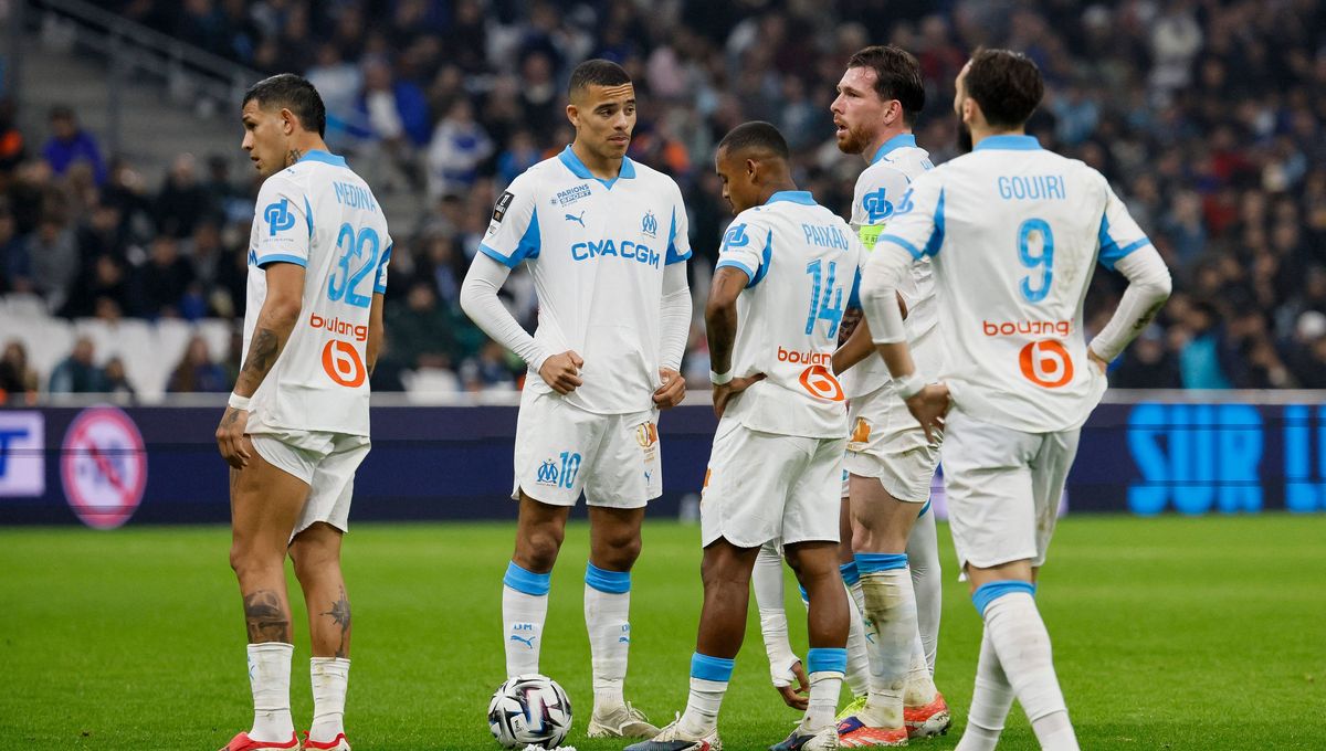 Olympique de Marseille players in action at Stade Vélodrome