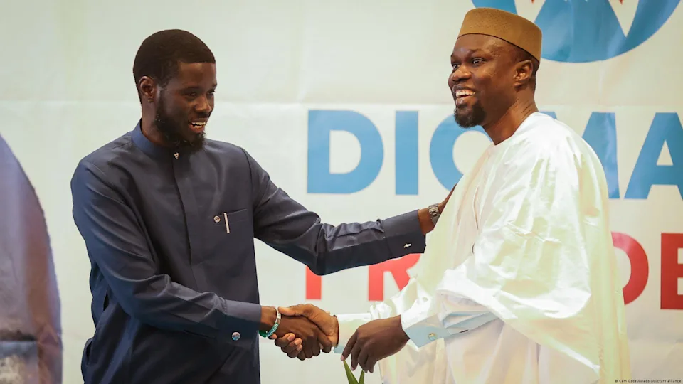 Ousmane Sonko and Bassirou Diomaye Faye during their campaign for the 2024 presidential election
