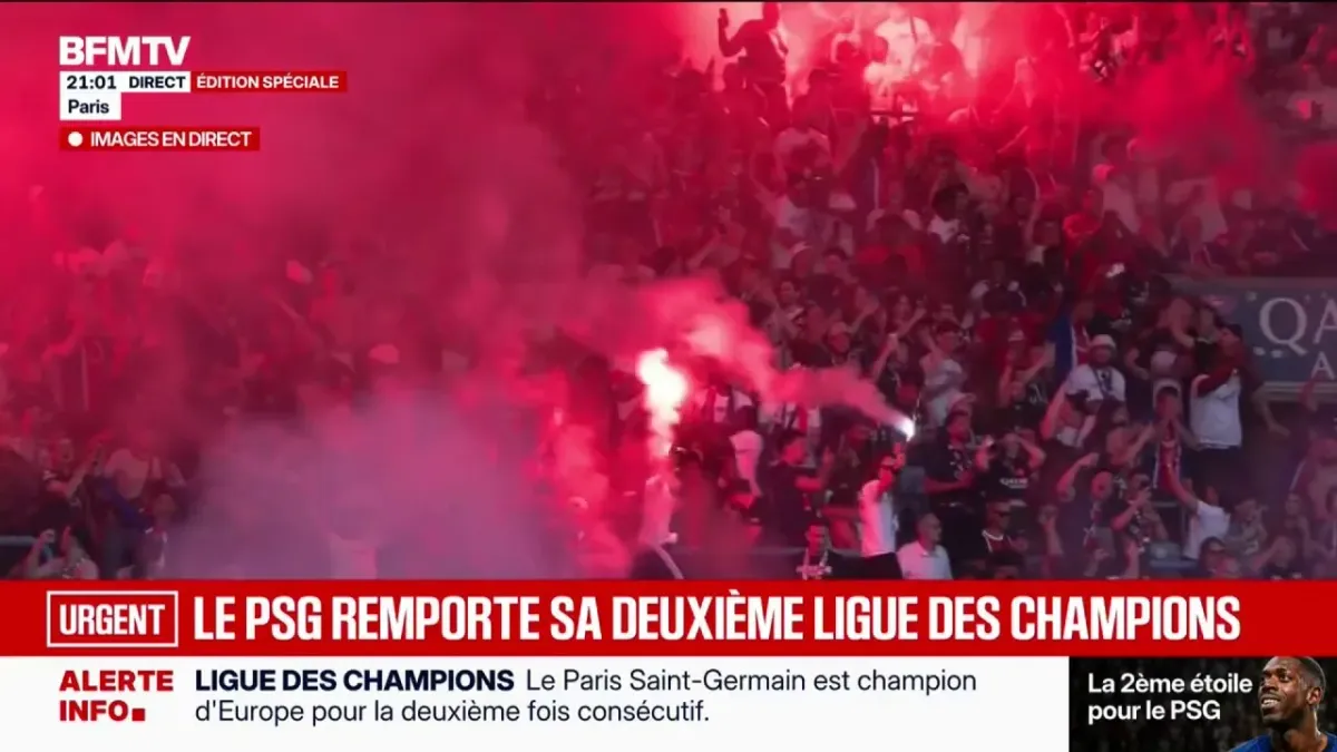 psg champions league victory celebration