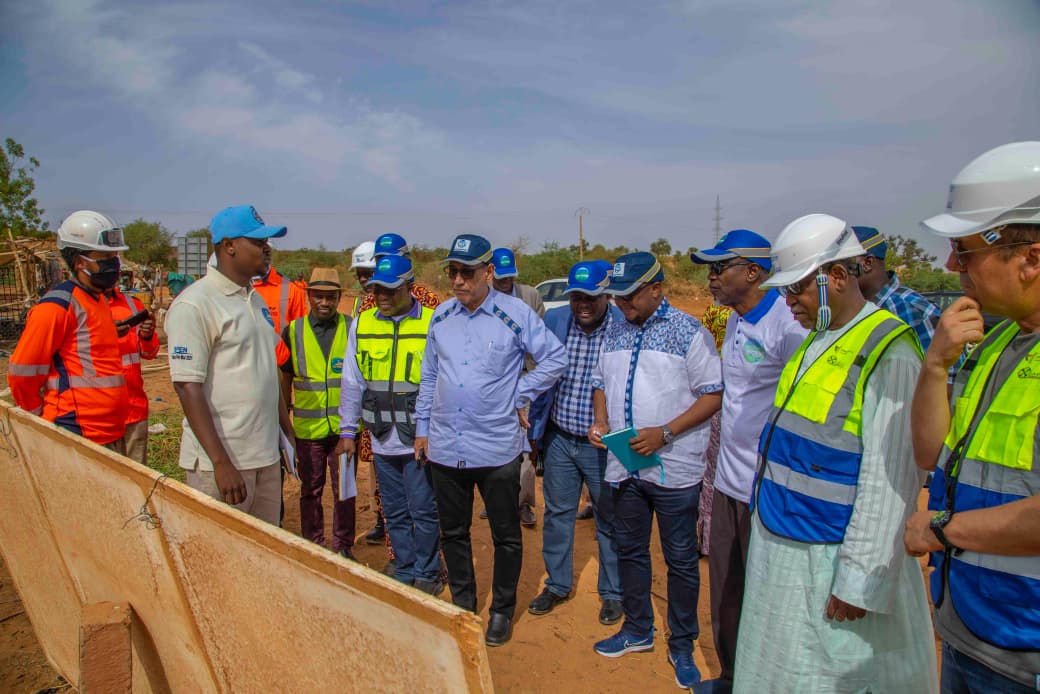 Aerial view of construction progress on Niamey’s third water treatment plant