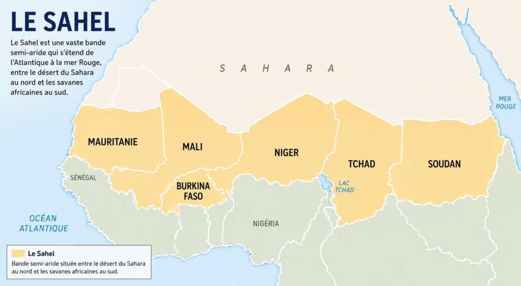 Sahel regional map highlighting humanitarian hotspots