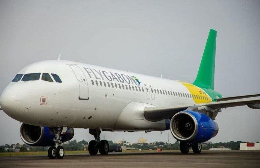 FlyGabon aircraft parked at Libreville International Airport