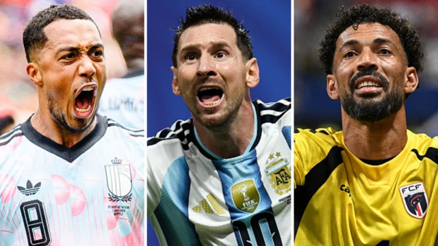 Belgium's Youri Tielemans, Argentina's Lionel Messi and Cape Verde goalkeeper Vozinha