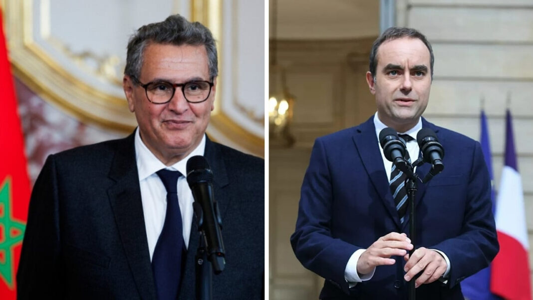 Aziz Akhannouch and Sébastien Lecornu during a previous high-level meeting