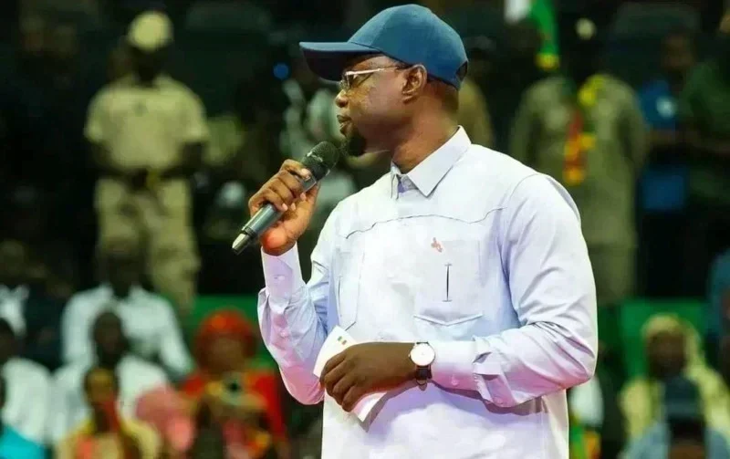 Ousmane Sonko at a political rally