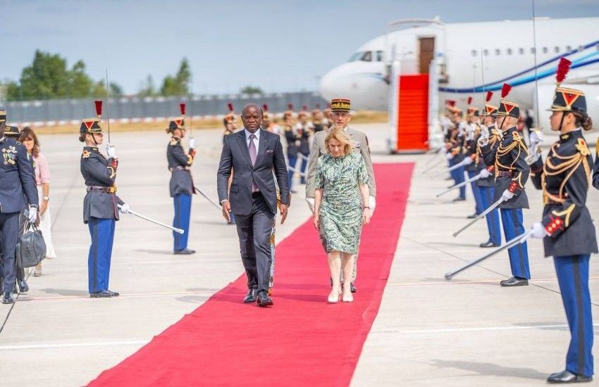 President Brice Clotaire Oligui Nguema of Gabon with French Minister of Culture