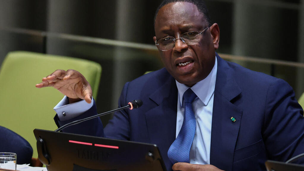 Former Senegalese President Macky Sall speaks during a hearing for his candidacy as United Nations Secretary-General at UN headquarters in New York on April 22, 2026.