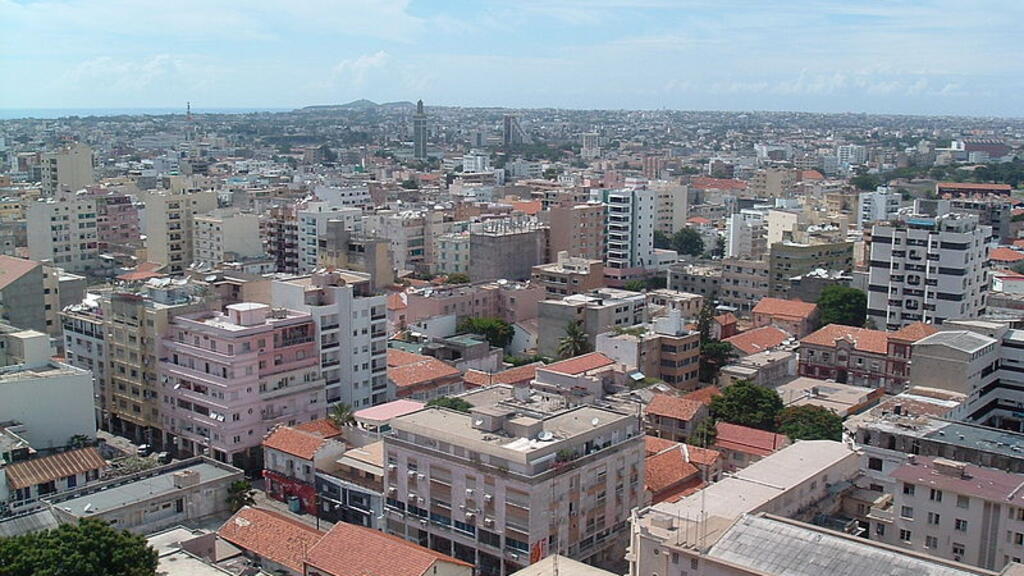 Aerial view of Dakar's Plateau financial district in Senegal