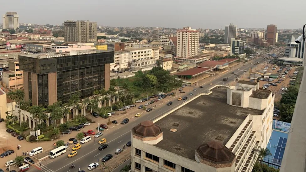 Aerial view of Cameroon's capital city Yaoundé