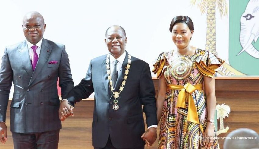 Gabon's president Brice Clotaire Oligui Nguema with Côte d'Ivoire's president Alassane Ouattara