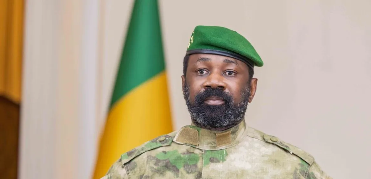 General Assimi Goïta speaking during Independence Day broadcast